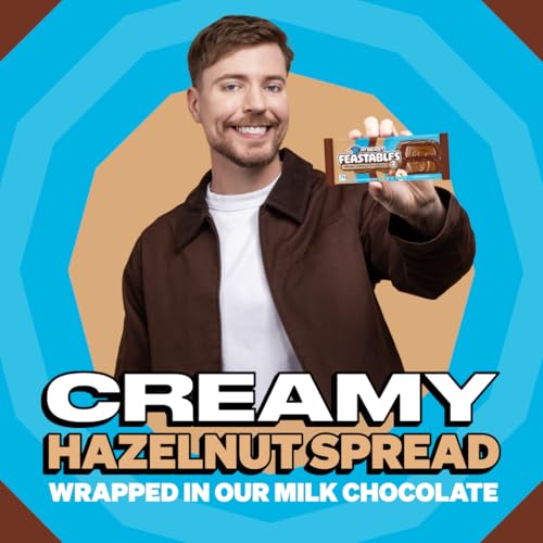 Feastables Mrbeast Hazelnut Cups, Milk Chocolate & Creamy Hazelnut Filling, Cups for Adults & Kids, Chocolate Candy for Snacks, Gifts, or Dessert, Made With Fairtrade Cocoa, 2 Pack, 24 Count