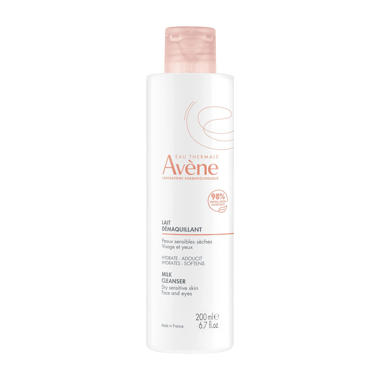 Avene Gentle Milk Cleanser - Moisturizing, No-Rinse, Soap-Free Cleansing Lotion for Dry, Sensitive Skin - 6.7 Fl Oz