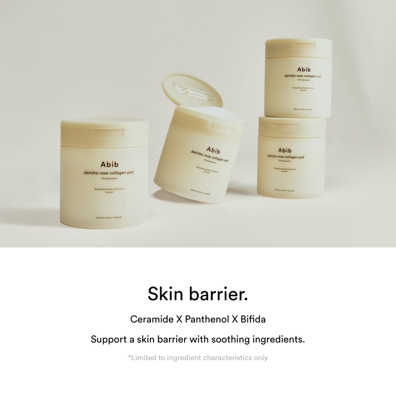 Abib Jericho Rose Collagen Pad Firming Touch 60pads 8.45 fl.oz. | Korean Anti-Aging Toner Pads for Face with Niacinamide, Collagen, Peptides, Cleansing, Disposable, Exfoliant, Skin Care