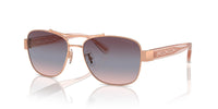 Thumbnail for COACH Women's HC7161 Aviator Sunglasses, Shiny Rose Gold/Purple Blue Pink Gradient, 56 mm
