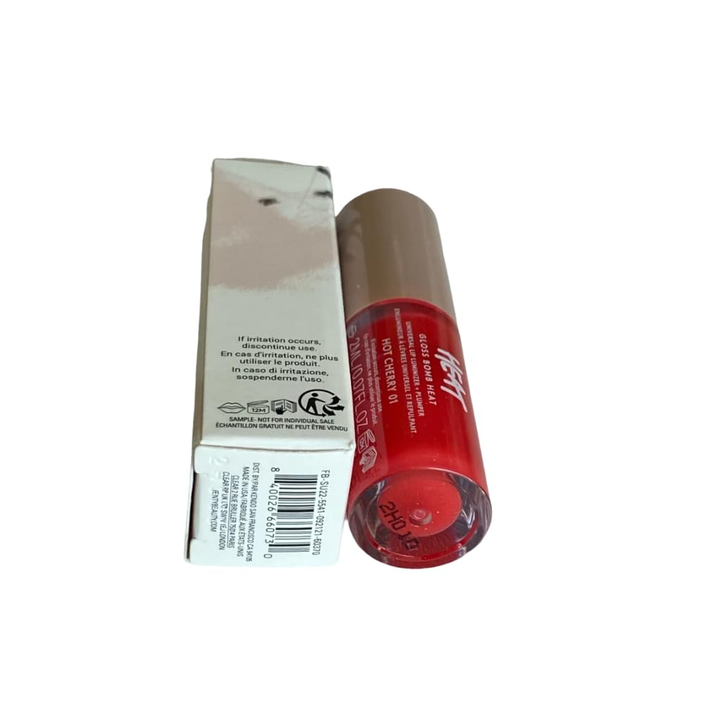 FENTY BEAUTY Gloss Bomb Heat Universal Lip Luminizer and Plumper Travel 2ml (Hot Cherry, .07OZ)