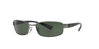 Thumbnail for Ray-Ban RB3364 Metal Rectangular Sunglasses, Gunmetal/Polarized Green, 62 mm