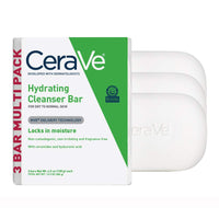 Thumbnail for CeraVe Hydrating Cleanser Bar, Soap-Free Body and Facial Cleanser with 5% Moisturizing Cream, Fragrance-Free, 3-Pack, 4.5 Ounce Each