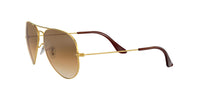 Thumbnail for Ray-Ban RB3025 Classic Aviator Sunglasses, Gold/Clear Gradient Brown, 58 mm