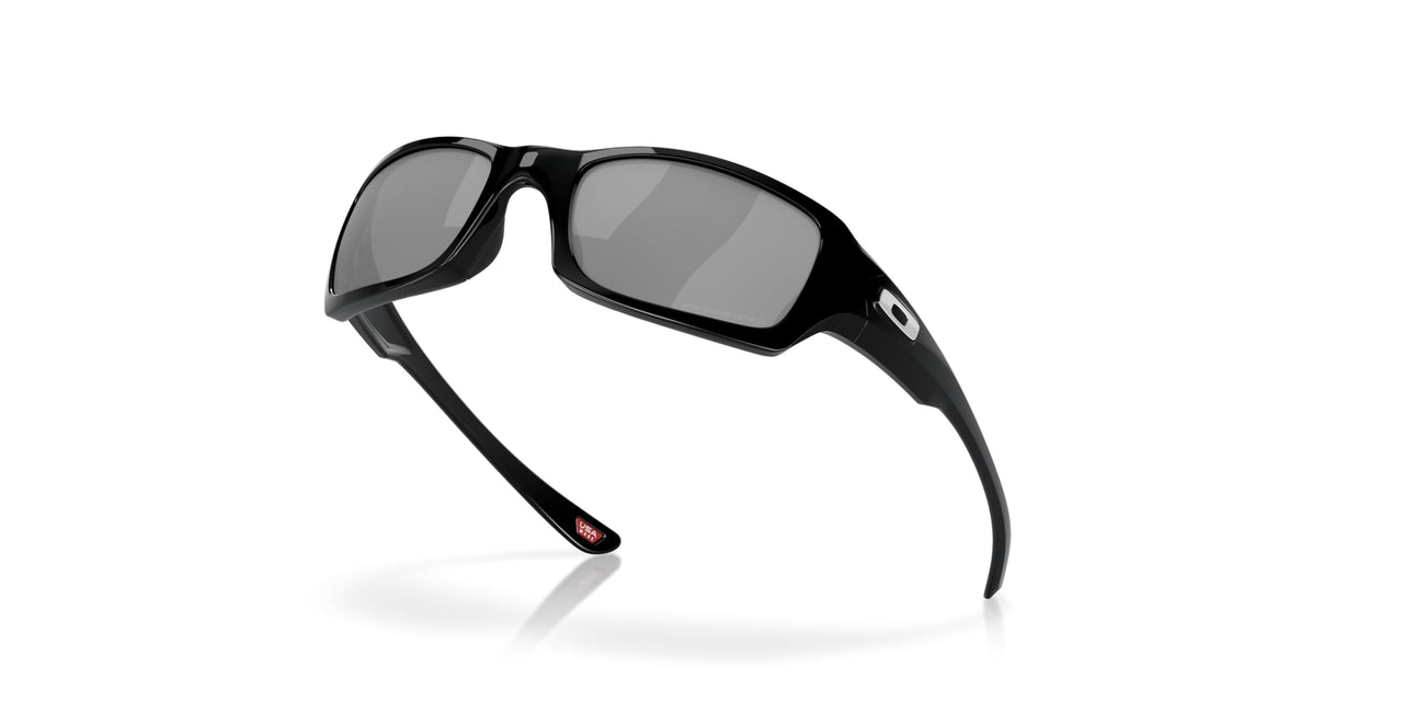 Oakley Men's OO9238 Fives Squared Rectangular Sunglasses, Polished Black/Black Iridium Polarized, 54 mm