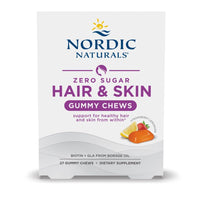 Thumbnail for Nordic Naturals Zero Sugar Hair & Skin Gummy Chews, Strawberry Lemonade - 27 Gummy Chews - Biotin + GLA from Borage Oil - Promotes Healthy Balance of Fats in Skin - Non-GMO - 27 Servings