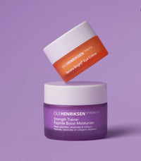 Thumbnail for Olehenriksen Hunt for Hydration Mini Moisturizer & Eye Cream Duo Holiday Gift Set:: Banana Bright+ Eye Crème and Strength Trainer Peptide Boost Moisturizer