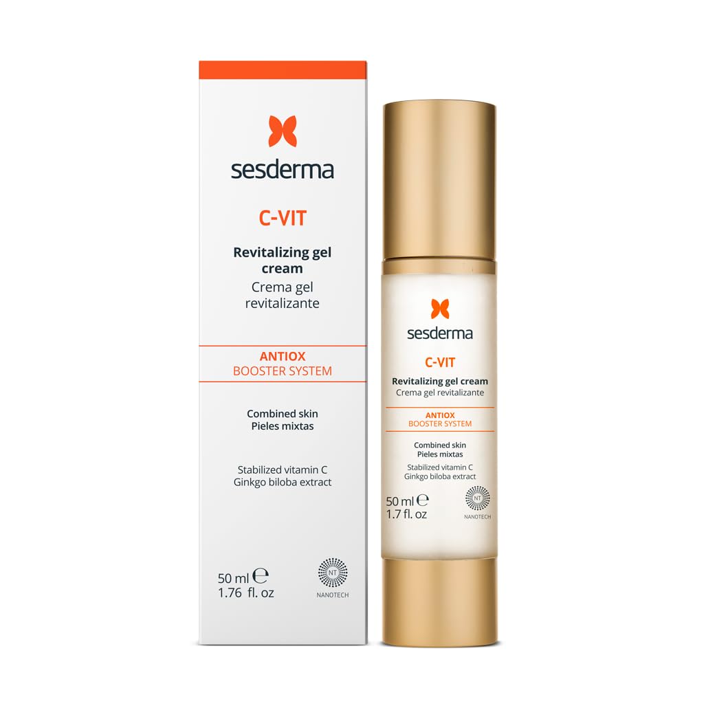 Sesderma C-VIT Revitalizing Gel Cream, Powerful Antioxidant Gel Cream Infused with Vitamin C & Hyaluronic Acid for Youthful, Vibrant Skin, 1.7 fl oz
