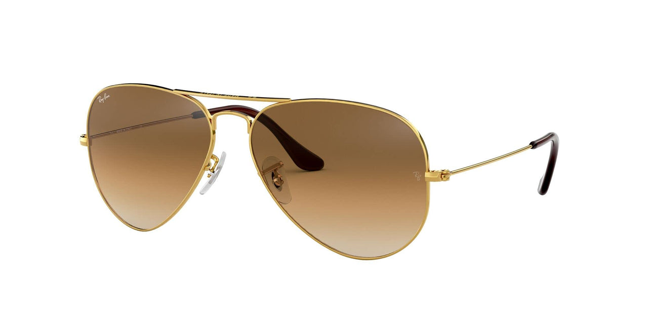 Ray-Ban RB3025 Classic Aviator Sunglasses, Gold/Clear Gradient Brown, 58 mm