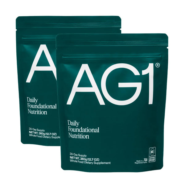 AG1 Greens Powder Supplement, Daily Multivitamin & Probiotic Blend, 2 Pack