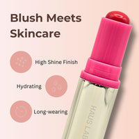 Thumbnail for Haus Labs Color Fuse Longwear Hydrating Glassy Lip + Cheek Blush Balm Stick - Glassy Pitaya