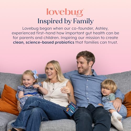 Lovebug Kids Probiotic Powder with Prebiotic Fiber - Toddler Immunity Support & Constipation Relief - USDA Organic Probiotics for Childrens Gut & Digestive Health (Ages 1-4) - 30 Pack (Unflavoured)