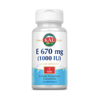 Thumbnail for KAL E-1000 D-Alpha Tocopherol 1000 IU Softgels, 30 Count