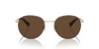 Thumbnail for COACH Sunglasses HC 7163 90053G Light Gold/Dark Tortoise Brown Solid Polyamide