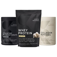 Thumbnail for Sports Research® Protein Pack - Whey Isolate Protein Powder 2.1lb + Creatine Monohydrate 1.1lb + Collagen Peptides 1lb