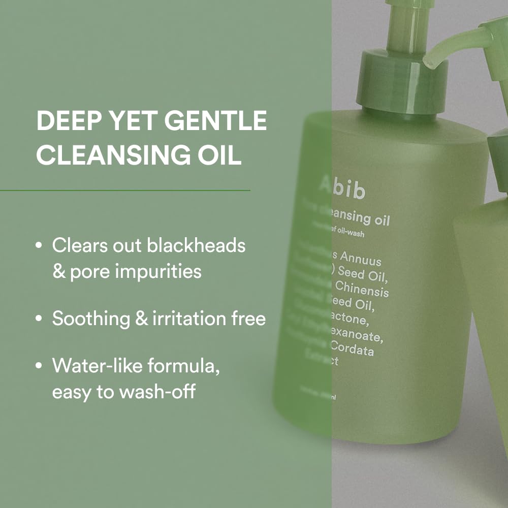 Abib Pore Cleansing Oil Heartleaf 6.76 fl oz / 200ml I Gentle for Sensitive Skin, Mild Cleanser, Blackheads, Pore Care, Double Korean Skincare
