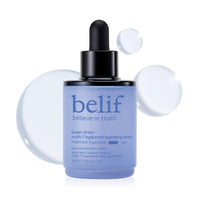 Thumbnail for belif Super Drops Multi-7 Hyaluronic Hydrating Serum - 24-hr Moisturization, Hyaluronic Acid, Panthenol, Lightweight Daily Essence | Korean Skincare (1.01 fl. oz)