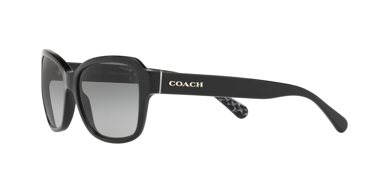 Coach HC8232 Sunglasses, Black/Dark Grey Gradient, 56 mm