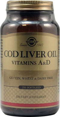 Thumbnail for Solgar Cod Liver Oil - 250 Softgels, Pack of 2 - Provides Vitamins A & D - Non-GMO, Gluten Free - 500 Total Servings