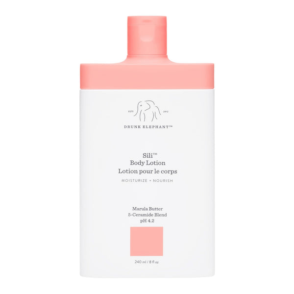 Drunk Elephant Sili Body Lotion - 240 ml/8 fl oz - Lightweight Daily Lotion - Clean Clinical Skincare - Cruelty-Free - Dermatologist Tested - Free of Essential Oils, Silicones, and Fragrance