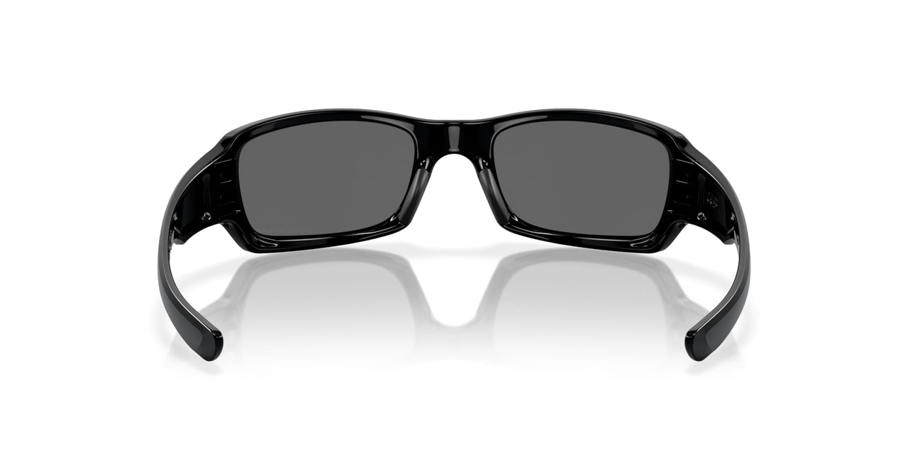 Oakley Men's OO9238 Fives Squared Rectangular Sunglasses, Polished Black/Black Iridium Polarized, 54 mm