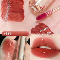 Thumbnail for Ice Watery Lip Gloss, Mirror Tea Jelly Light Lip Glaze, Moisturizing Nonstick Liquid Lipstick (#B10 Persimmon)