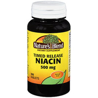 Thumbnail for Nature's Blend Niacin Timed Release 500 mg 500 mg 100 Tabs