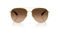 Thumbnail for COACH Women's HC7169 Metal C Hardware Aviator Sunglasses, Shiny Light Gold/Brown Gradient, 57 mm