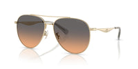 Thumbnail for COACH Women's HC7169 Aviator Sunglasses, Shiny Light Gold/Smokey Peach Gradient, 57 mm