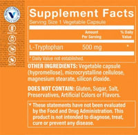 Thumbnail for The Vitamin Shoppe L-Tryptophan 500MG, Supports Relaxation, Positive Mood & Sleep (60 Veggie Capsules)