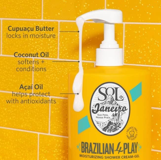Sol de Janeiro Brazilian Play Moisturizing Shower Cream Gel Body Wash 1 L/33.8 fl oz.