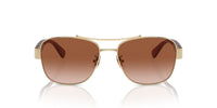 Thumbnail for COACH Women's HC7161 Aviator Sunglasses, Shiny Light Gold/Brown Gradient, 56 mm