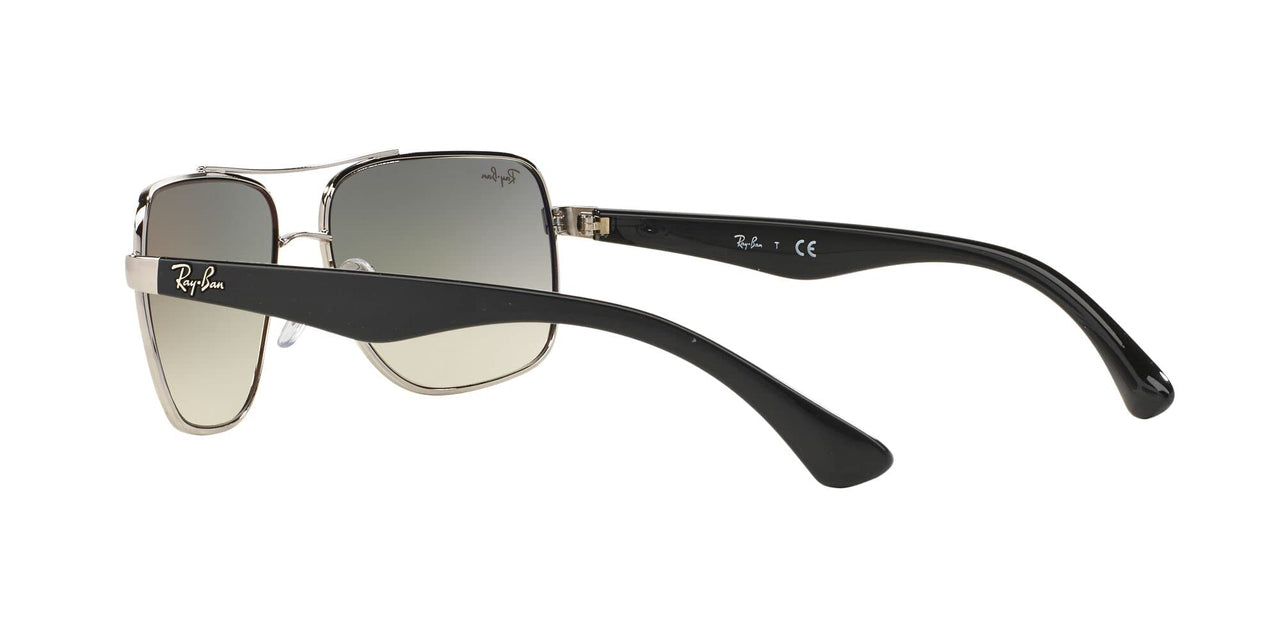 Ray-Ban Men's RB3483 Metal Square Sunglasses, Silver/Grey Gradient, 60 mm