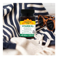Thumbnail for Country Life, Vitamin D3 5000 IU, Supports Healthy Bones, Teeth and Immune System, Daily Supplement, 60 ct