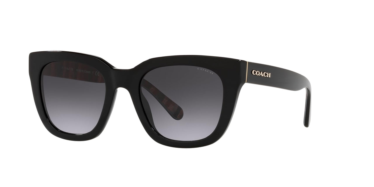 Coach HC8318 Sunglasses, Black/Grey Gradient, 52 mm