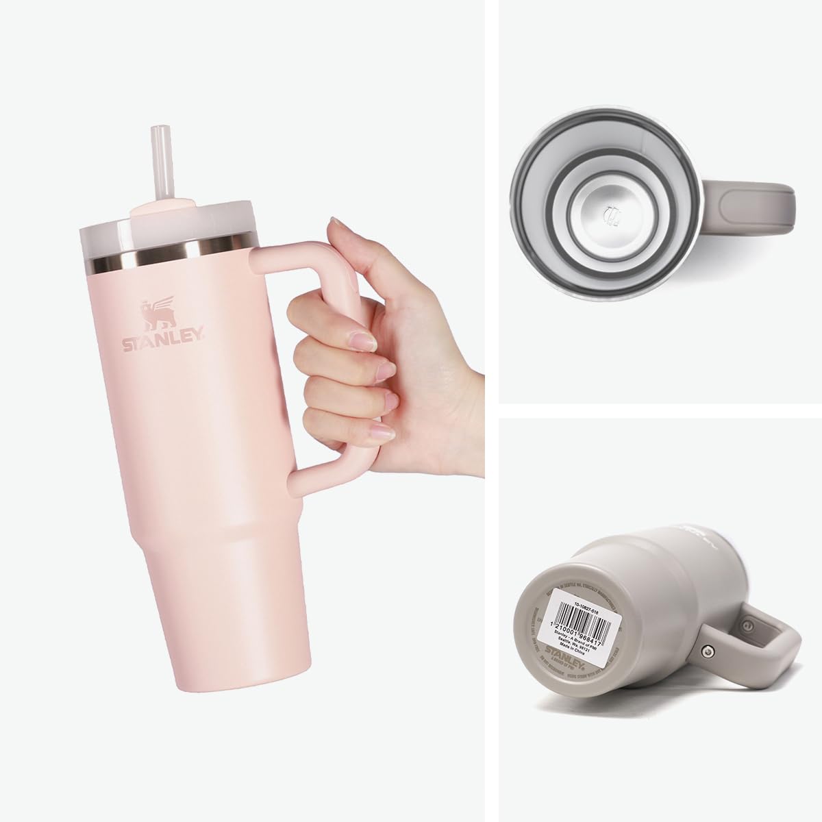 Stanley H2.0 Vacuum Quencher, 0.3 gal (0.88 L), Ash Gray, Cold Insulation, Durable, Straw Water Bottle, Summer, Outdoors, Dishwasher Safe