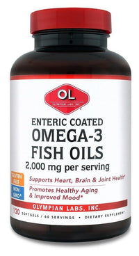 Thumbnail for Olympian Labs Enteric Coated Omega 3 Fish Oils, 2000 mg per serving/ 60 servings, 120 Softgels
