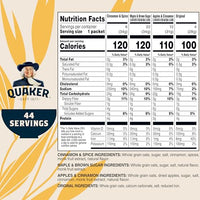 Thumbnail for Quaker Instant Oatmeal Lower Sugar, 4 Flavor Variety Pack 44 Count (Pack of 1)