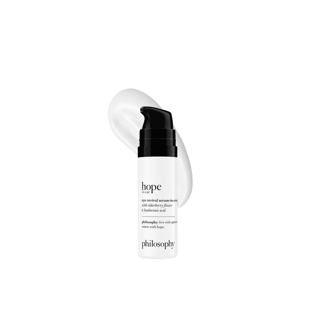 philosophy hope in a jar eye revival serum eye cream - with hyaluronic acid, elderberry extract & tangerine peel extract- hydrates and reduces puffiness - 0.5 fl oz