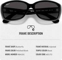 Thumbnail for Ray-Ban RB4101 JACKIE OHH POLARIZED Butterfly Shaped Sunglasses for Men & Women – Includes Official Rayban Eyewear Kit – Ideal Formal & Casual Wear Sunglasses – Grey Gradient Lens