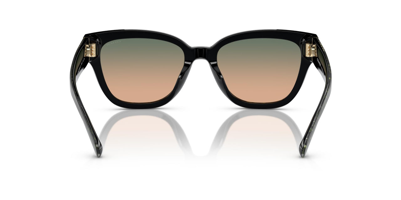 Coach HC8379U Universal Fit Sunglasses, Emerald Pearl Signature C/Green Peach Gradient, 54 mm