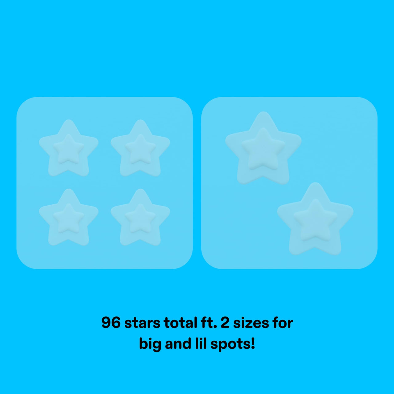 Starface Hydro-Star® Clear BIG PACK Refill, Invisible Hydrocolloid Pimple Patches, Two Sizes, Dermatologist Tested, Covers and Protects Visible Spots, Absorbs Pimple Gunk, Vegan Skincare (96 Count)