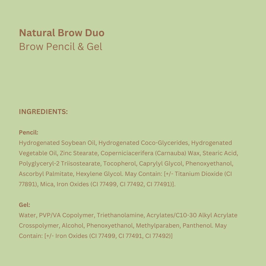 Pixi Natural Brow Duo - Deep Brunette, Precision Pencil & Tinted Gel, Waterproof Brow Shaper for All-Day Hold, Paraben-Free, 0.2oz