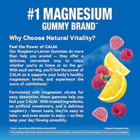 Thumbnail for Natural Vitality Calm Magnesium Gummies | 330mg Per Serving | Raspberry Lemon Flavored Supplement | Gluten-Free & Vegan | 240 Count
