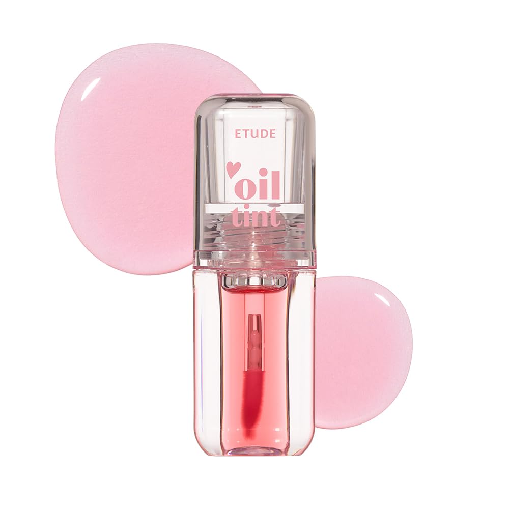 ETUDE Dear Darling Oil Tint #5 Red Oil 4g | High Moisturizing and Strong Hydrating Lip Oil/Lip Gloss | Smooth and Moist Lips | Non-Sticky Lip Oil Tint For Dry Lips | K-beauty