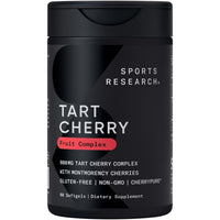 Thumbnail for Sports Research Tart Cherry Capsules - Made from Montmorency Tart Cherries - Non-GMO & Gluten Free - 60 Liquid Softgels