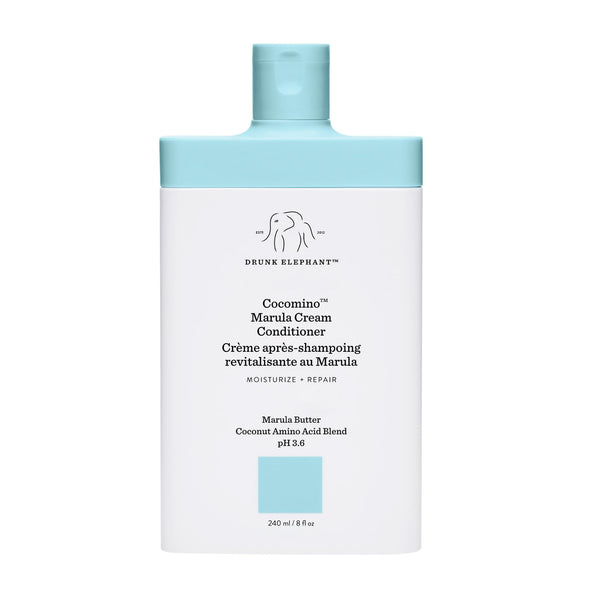 Drunk Elephant Cocomino Marula Cream Conditioner - 240 ml/8 fl oz - Coconut Amino Acids - Clean Clinical - Sulfate-Free - Cruelty-Free - Dermatologist-Tested - Free of Essential Oils, Silicones, SLS