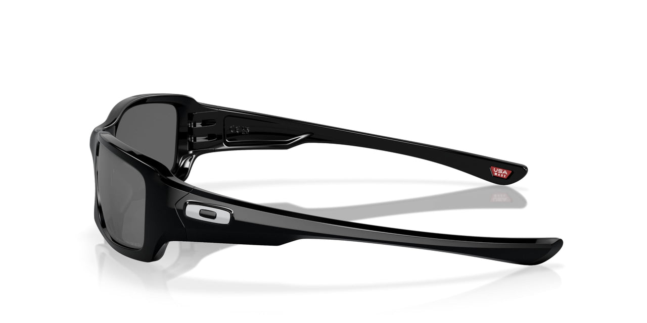 Oakley Men's OO9238 Fives Squared Rectangular Sunglasses, Polished Black/Black Iridium Polarized, 54 mm