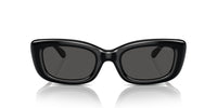 Thumbnail for COACH Women's HC8390U Sculpted C Hardware Universal Fit Rectangular Sunglasses, Black/Grey Solid, 51 mm