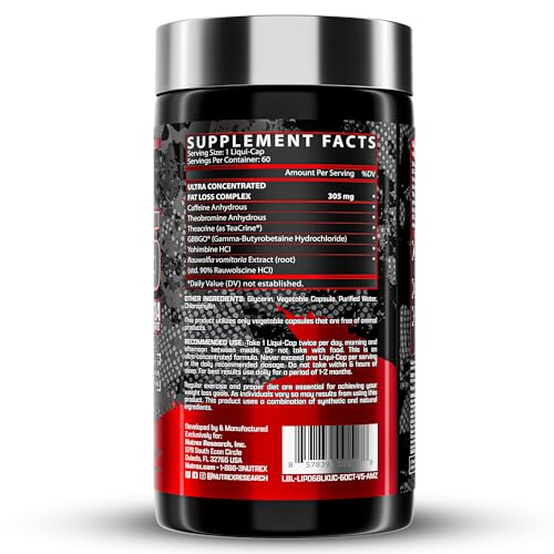 Nutrex Research Lipo-6 Black Ultra Concentrate | Thermogenic Energizing Fat Burner Supplement, Increase Weight Loss, Energy & Intense Focus |Capsule, 60Count
